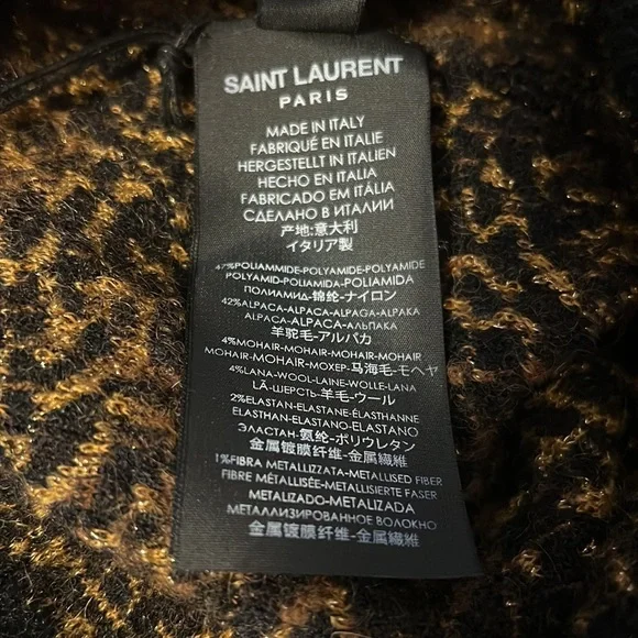 Saint Laurent unisex intarsia beanie hat NWT